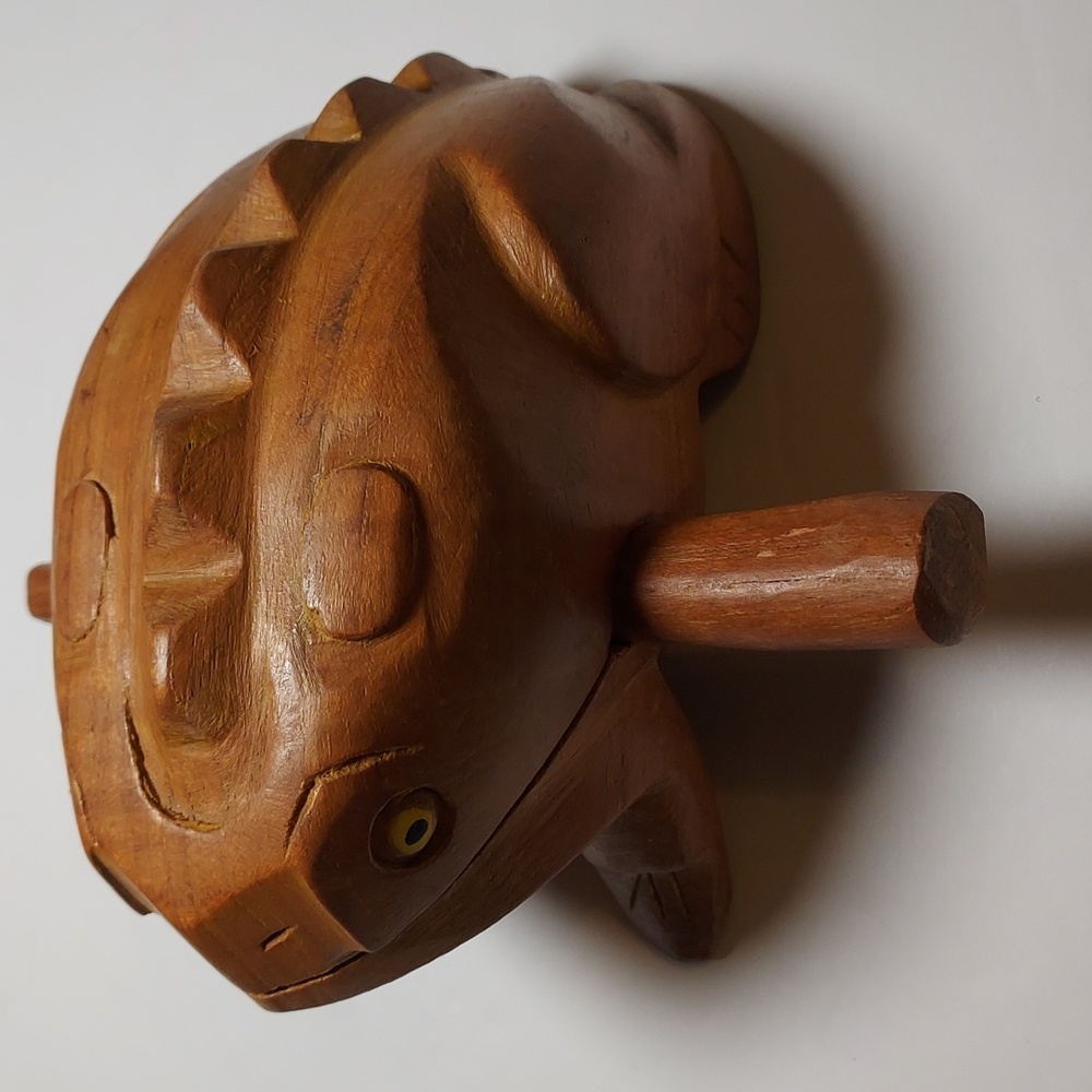 Wooden Frog Rasp Musical Instrument Percussion Hand Crafted - Picture 4 of 13